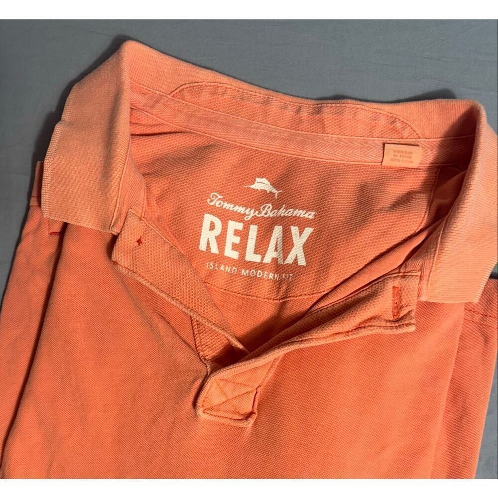 Tommy Bahama Polo Shirt Relax Men's Size XL Cotton Knit Orange Polo
